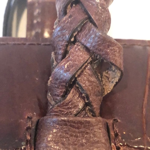 Vintage Brighton Carolyn Black Brown Leather Shoulder Bag Purse Pleated Design - Picture 16 of 16